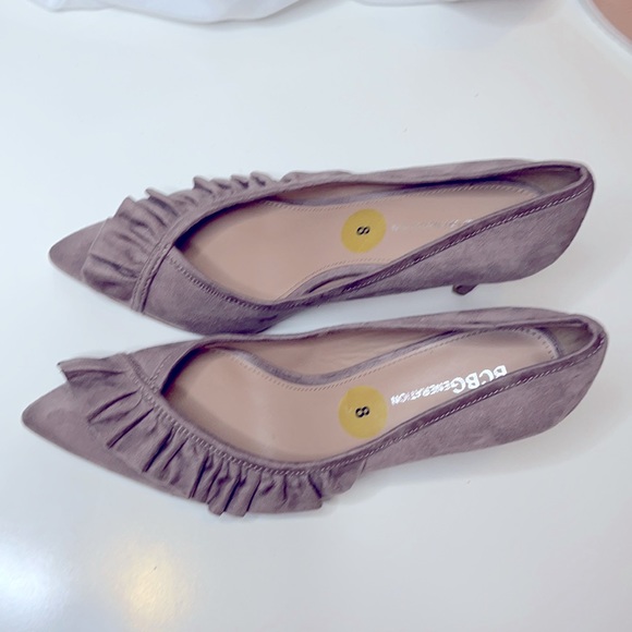 BCBG Generation Marci Ruffle Faux Suede Heels - Picture 4 of 5